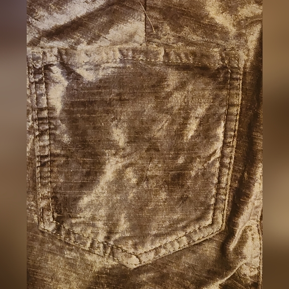 FREE PEOPLE Womens Crushed Velvet Ankle Straight Jean Pants Sz 25 Plum NWOT - Picture 3 of 7